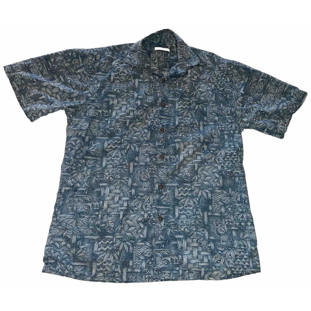 Moda Campia Moda Mens‎ Small Tropical Hawaiian Button Down Shirt